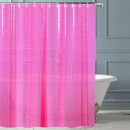Modern transparent Waterproof 3D Shower Curtain Bathing Sheer For Home Decoration Bathroom Accessaries Douchegordijn 12 Hooks 211116
