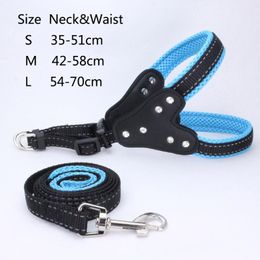 Dog Collars & Leashes Reflective Dogs And Harnesses Nylon Leash For Small Pet Vest Puppy Rhinestone Harness Set Acessorios