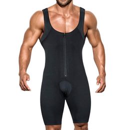 Men's Body Shapers Shapewear Bodysuit Full Shaper Compression Slimming Suit Breathable Zipper Corset BuLifter Leg Tummy Control Belt