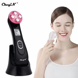 CkeyiN EMS Electroporation Beauty Device RF LED Light Machine Skin Rejuvenation Anti Aging Face Lifting Tightening Tool48 220216