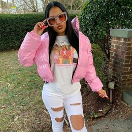 womens pink bubble coat