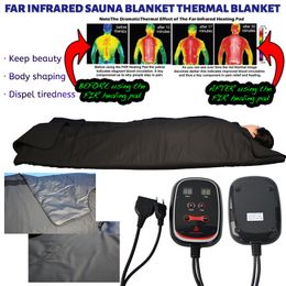 Portable fast slimming FIR infrared sauna blanket lymphatic drainage fat reduce body wrap blankets