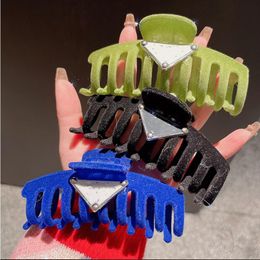 2022 Korea Klein Blue Letter Clamps Simple Temperament Pan Hair Headdress Female High Quality Fast Delivery
