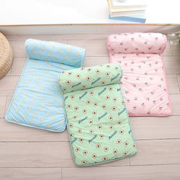 Summer Ice Silk Cool Feeling Pet Dog Kennels Breathable Cat Pad Mat Pet Pink Blue Green Dog Blanket Supplies