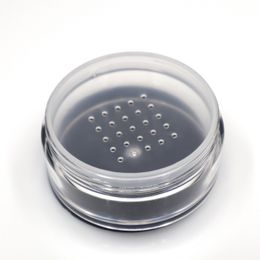 Clear 50g 50ml Plastic Powder Puff Container Case Makeup Cosmetic Jars Face Powder Blusher Storage Box With Sifter Lids DH5688