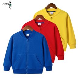 Children's Outerwear Jacket Retail Unisex Fall Kids Fashion Clothing Boys And Girls Zipper Hoodie Coat Casual Blazer 211023