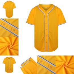 Blank Yellow Baseball Jersey 2021-22 Full Embroidery High Quality Custom your Name your Number S-XXXL