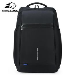 Kingsons Man Backpack Fit 15 17 Inch Laptop USB Recharging Multi-layer Space Travel Male Bag Anti-thief School Bags