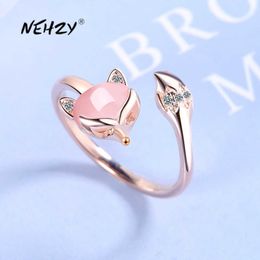 Nehzy 925 Sterling Silber Neue Frau Mode Schmuck Hohe Qualität Kristall Zirkon Achat Fuchs Ring Größe Einstellbar