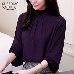 fashion woman blouses long sleeve women shirts chiffon blouse shirt blusas office work wear womens tops and 93A 60 210506