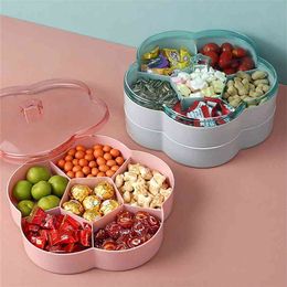 Creative Flower Petal Fruit Plate Candy Storage Box Wedding Snack Jewellery Cosmetic Dry Organiser 210423