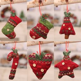 Christmas Decorations Xmas Tree Pendants Creative Christmas Stockings Canes Gift Ornaments 6 Styles T9I001598
