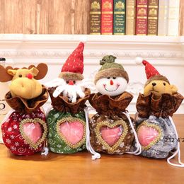 Christmas Gift Bags Hollow Pattern Christmas Apple Bag Santa Gifts Candy Handbag Decorations LLA9190