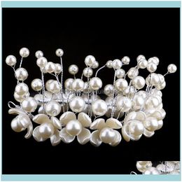 Headbands Jewelrywhole Fishion Style Pearl Flower Handmade Bridal Crown Wedding Hair Jewellery Crystal Tiara For Woman Gift Maea99 Drop Delive