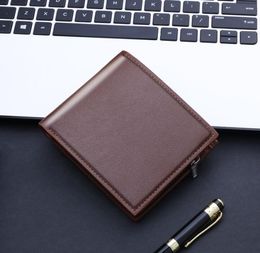 3pcs Men PU Plain Multifunctional Credit Card Holder Short Wallet Black Brown