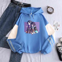 Harajuku Open World Adventure Game Genshin Impact Hoodies Aesthetic Xiao Zhong Li Kawaii Cartoon Women Long Sleeve Sweatshirts Y211122