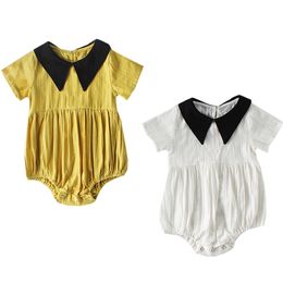 Summer Born Girls Boys Cotton Kids Overalls Casual Fashion 0-3Y Clothing Toddler Baby Girl Rompers 210417