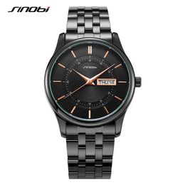 Sinobi Top Quality Luxury Brand Analog Sports Wristwatch Display Date Men's Quartz Watch Business Watch Clock Relogio Masculino Q0524