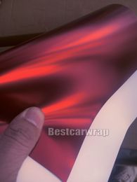 Frozen Dark Romantic Red Satin Chrome Vinyl CAR Wrap Film sticker Wrapping Covering Foil Low tack glue 3M quality 1 52x20m Roll 5x257L