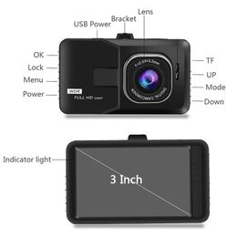 Internal IP Cameras Full HD 1080P Dash cam support USB Recorder Driving For Car DVR Camera 3" Cycle Recording Night Wide Angle Dashcam Video Registrar