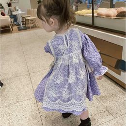 Girl's Dresses Girls Spring Autumn Dress Country Style Floral Fashion Kids Outfit Children'S Clothes