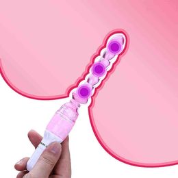 NXY Anal Toys Anus Backyard Beads Balls Long Plug With Vibrating Prostata Massage Butt Sex for Women Men Adults Products 1130