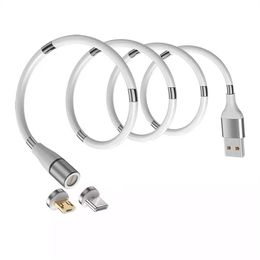 Magnetic Mobile Phone 3 in 1 Fast Charger Cable Micro USB Type-C Charging Tidy Cables