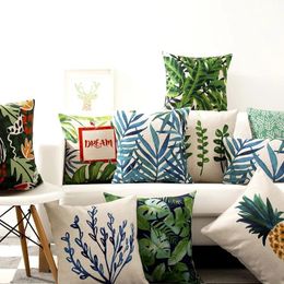 Cushion/Decorative Pillow Pineapple Plant Leaf Pattern Linen Throw Living Room Sofa Home Decor Car Backrest Case