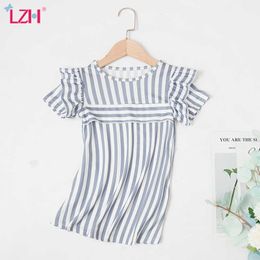 LZH 2021 New Stripe Dress For Girls Clothing 0-9 Years Children's Dress Casual Kids Costume Fashion Baby Girls Dresses For Baby Q0716