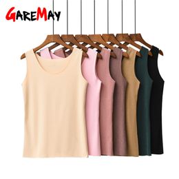 Warm velvet Tank Tops Women Sleeveless Round Neck Loose Casual T Shirt women's Vest Singlets Camisole Cotton Female 210428