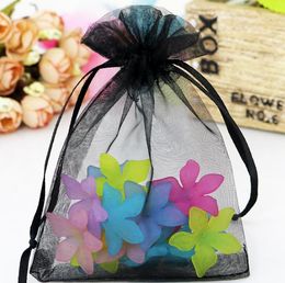 2021 Jewelry Bags MIXED Organza Jewelry Wedding Party Xmas Gift Bags Purple Blue Pink Yellow Black With Drawstring 7*9cm