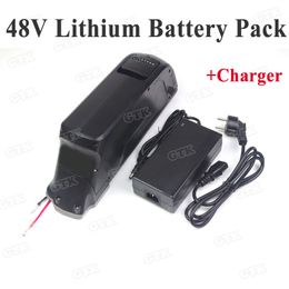 Shark frame 48v lithium ion battery 10ah 12ah 15ah built-in BMS for 500w 1000w power bank scooter electric Mountain bike+charger