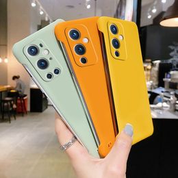 Ultra-thin Hard PC Frameless Phone Cases For Oneplus 9 8 8T 7T Pro 9 Pro 9R Shockproof Bumper Matte Solid Colour Cover