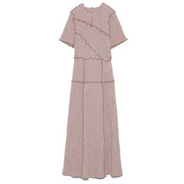 Temperament Bandage Plaid Patchwork Dresses Women Summer Silm Waist Dress Japan Style Elegant Slim Vestido Feminino 210514