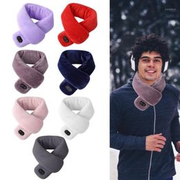 Heated Scarf Vibration Massage Neckerchief For Winter Unisex Smart Heating Pure Color Neck Guard Cycling Caps & Masks