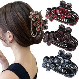 Rhinestone Hair Clip Barrette Crab Clips For Thick Hair Women New Headwear Girls Ponytail Holder Hair Accessories