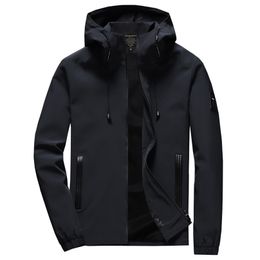 Brand Jacket Men Zipper Spring Autumn Winter Casual Solid Hooded Jackets Fashion Mens Slim Fit Outwear High Quality M-8XL 211217