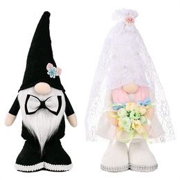 Bride & Bridegroom Rudolph Party Toys Faceless Doll Gnome Ornament For Valentine Wedding Decoration