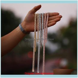 Chains Necklaces & Pendants Jewelry10Mm Miami Cuban Link Chain Copper Cz Clasp Iced Out Gold Sier Rosegold Hiphop Men Necklace Drop Delivery