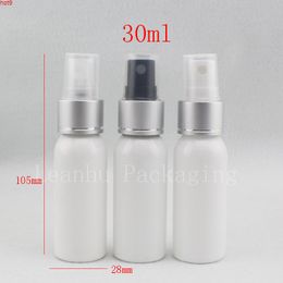 30ml silver Aluminium Spray Pump Bottles For Perfume Liquid Medecine 30cc Plastic Container With White Clear Black Mist Sprayergood qty