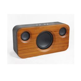 Portable Speakers 25W Bluetooth Wireless Home Bamboo Wood Stereo Speaker Long For Echo Dot