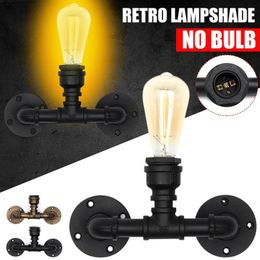 Wall Lamp E27 Vintage Water Pipe Faucet Shape Steam Punk Loft Industrial Iron Rust Retro Home Bar Decor Lighting Fixture