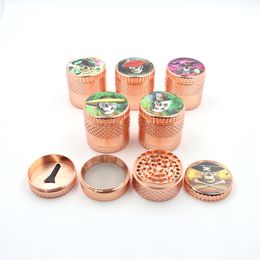 Colourful Cool 55MM Smoking Gear Skull Zinc Alloy Dry Herb Tobacco Grind Spice Miller Grinder Crusher Grinding Chopped Hand Muller Cigarette High Quality Tool DHL