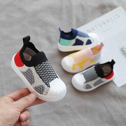 Kids Shoes Boys Casual Autumn Sneakers Flat Bottom Children Baby Breathable First Walkers Slip-on Mixed Color SXB011 G1025