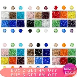 crystal bicone beads UK - 600pcs Wholesale 4mm Glass Bicone Beads Crystal Faceted Austria 5238 Bead Embroidery for Jewelry Making Best Selling Color