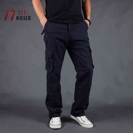 Fighting Men Cargo Pants Outdoor Military Trouser Tactical Pant Solid Colour Work Pantalon Straight Multi Pockets Casual Rousers Y220308