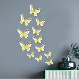 Wall Stickers 24pcs Hollow 3D Butterfly Sticker Room Window Home Decor Double-Layer Butterflies DIY Party Wedding Decoration