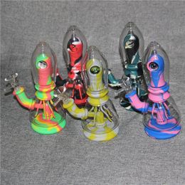 Smoking hookahs silicone + glass water pipes bong with bowl unique Tobacco kits dab rigs silicon bongs