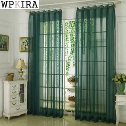 Solid Yarn Curtain Window Tulle Curtain for Living Room Bedroom Kitchen Modern Sheer Curtain Treatments Voile Drapes 184&D 210712