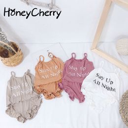 Summer baby girls vest+short set Sleep Home Suit Two-piece Clothes Kids 210515